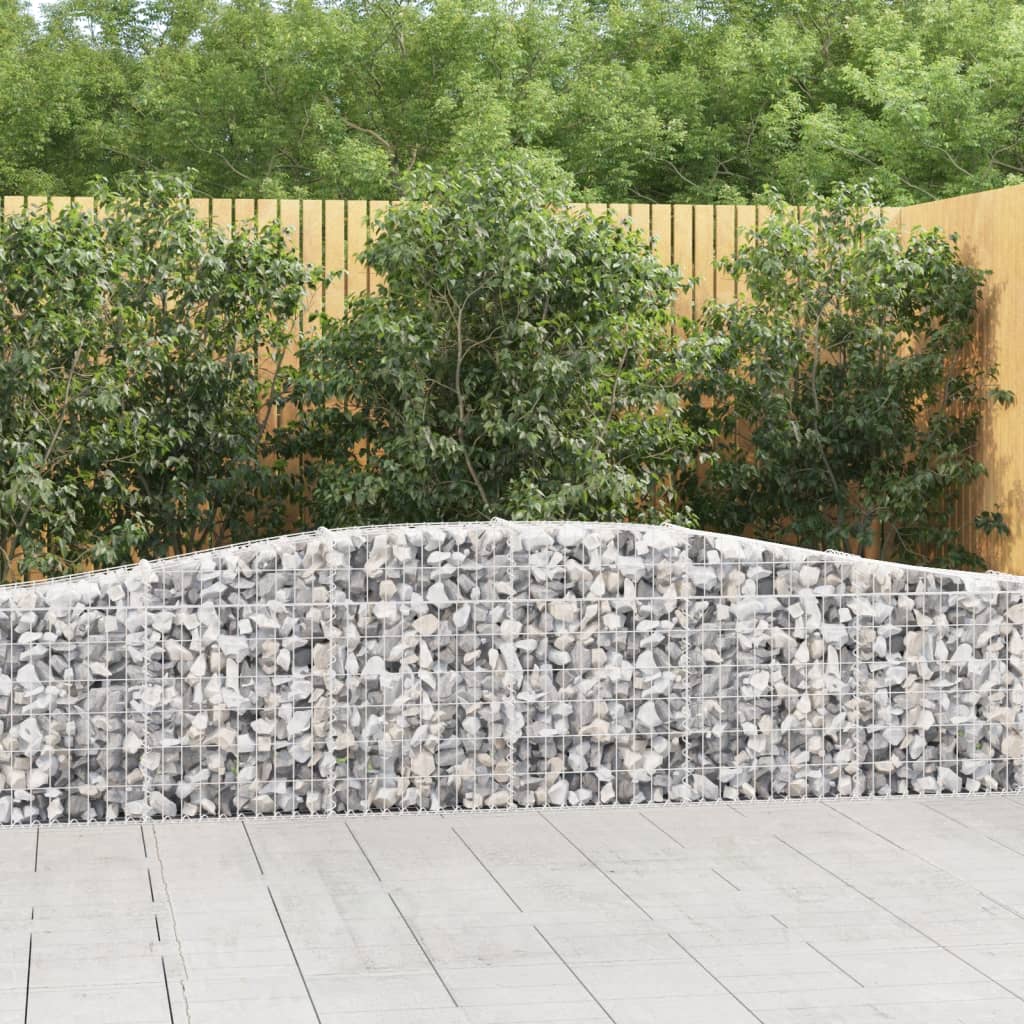 Cestas de gaviones 10 uds forma arco hierro 200x30x100/120 cm