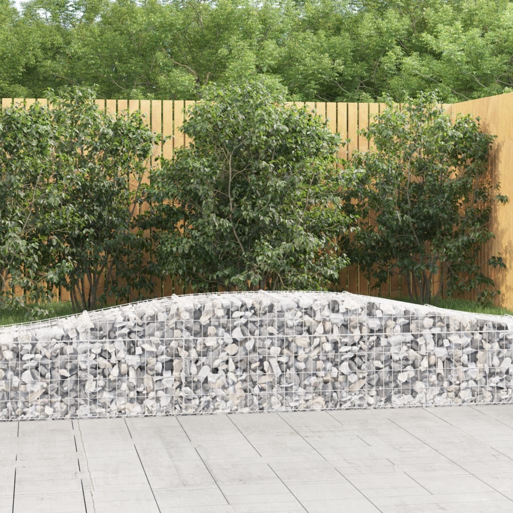 Cestas de gaviones 10 uds forma arco hierro 200x30x100/120 cm