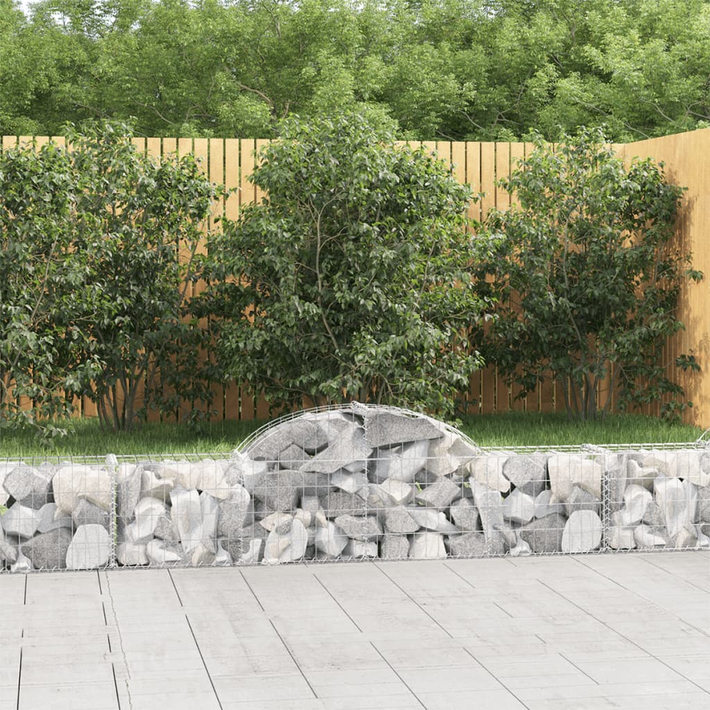 Cestas de gaviones 10 uds forma arco hierro 200x30x100/120 cm