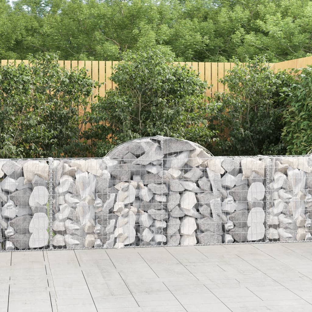 Cestas de gaviones 10 uds forma arco hierro 200x30x100/120 cm