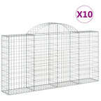 Cestas de gaviones 10 uds forma arco hierro 200x30x100/120 cm