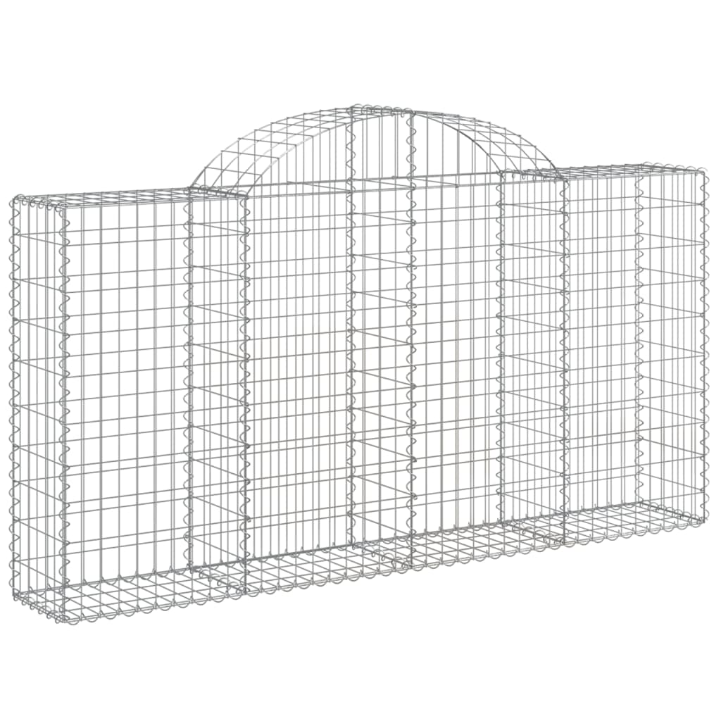 Cestas de gaviones 10 uds forma arco hierro 200x30x100/120 cm