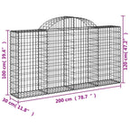 Cestas de gaviones 10 uds forma arco hierro 200x30x100/120 cm
