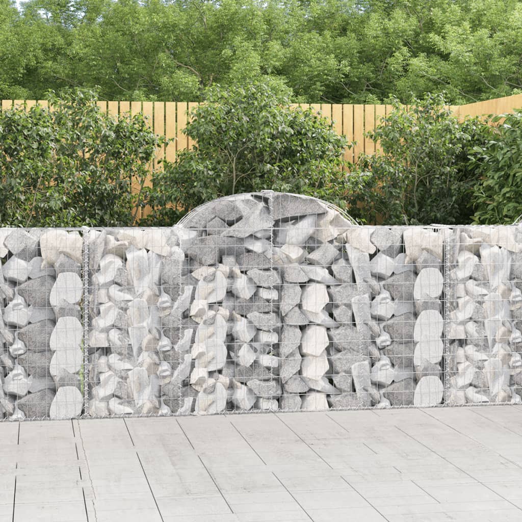 Cestas de gaviones 10 uds forma arco hierro 200x30x100/120 cm