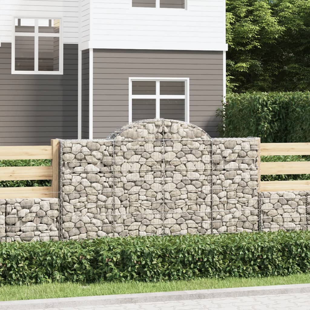 Cestas de gaviones 10 uds forma arco hierro 200x30x100/120 cm