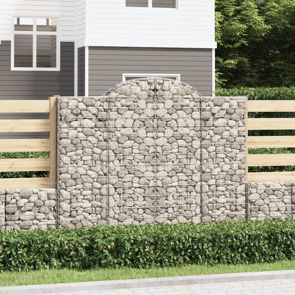 Cestas de gaviones 10 uds forma arco hierro 200x30x100/120 cm