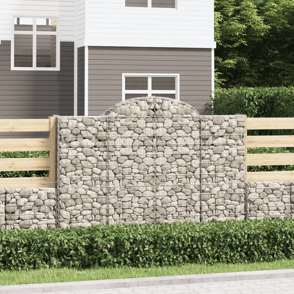 Cestas de gaviones 10 uds forma arco hierro 200x30x100/120 cm