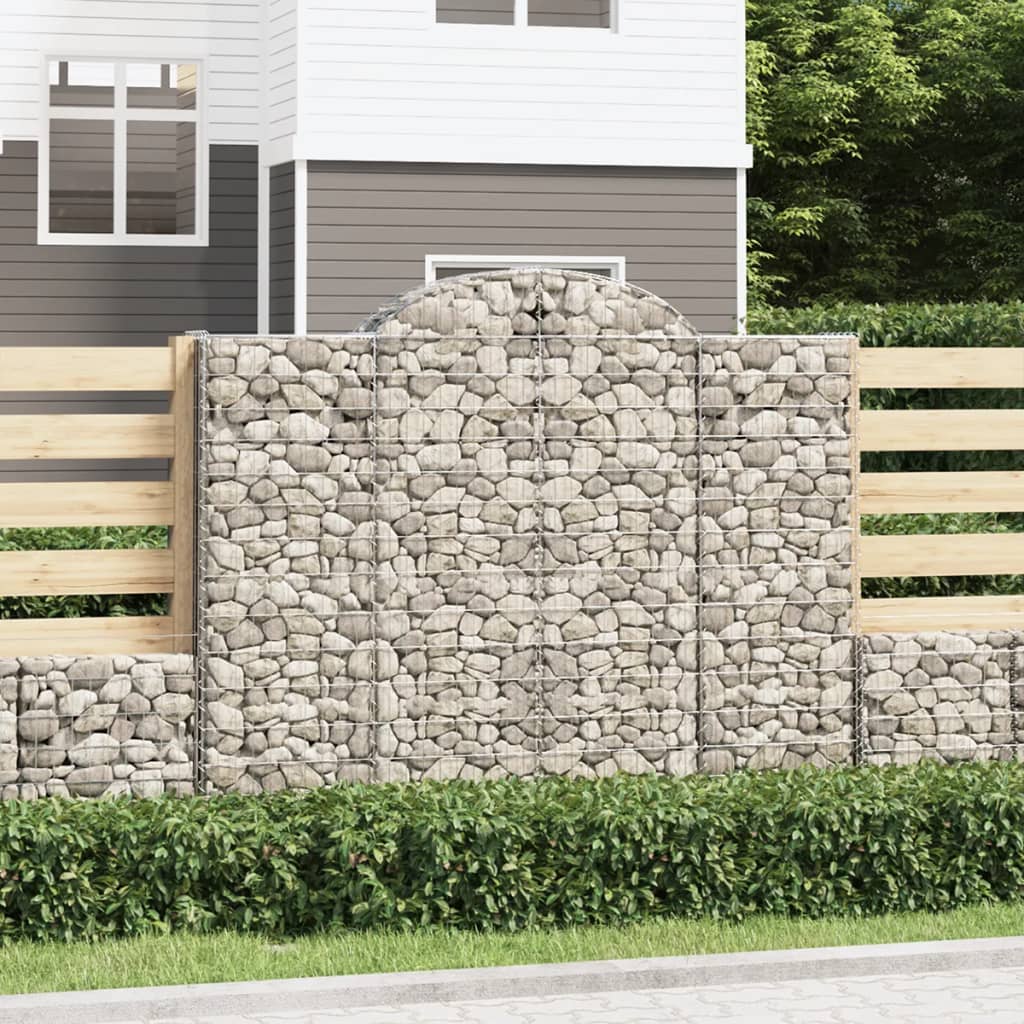 Cestas de gaviones 10 uds forma arco hierro 200x30x100/120 cm