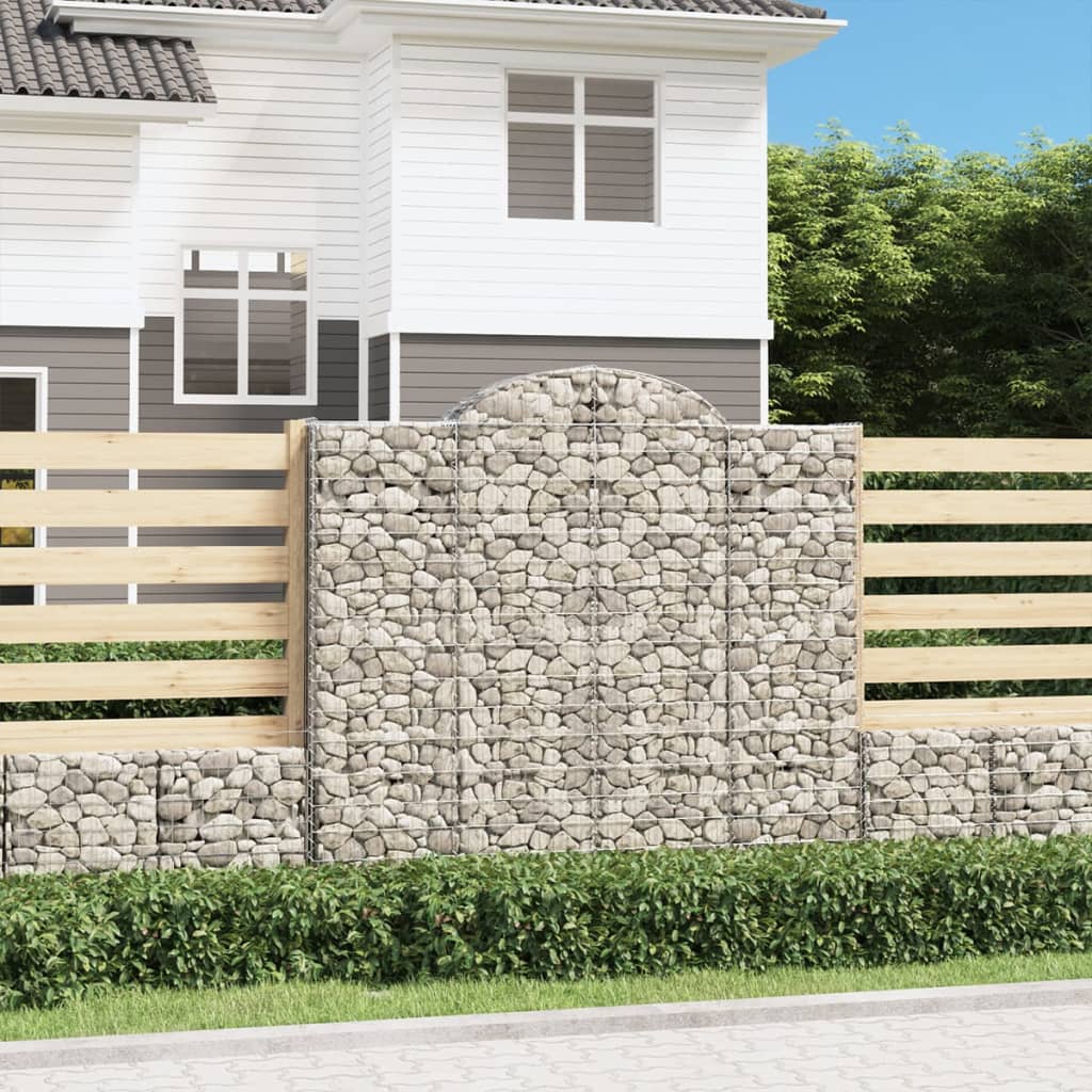 Cestas de gaviones 10 uds forma arco hierro 200x30x100/120 cm