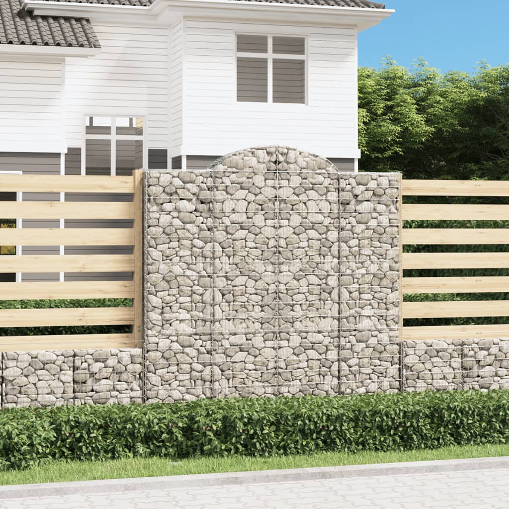 Cestas de gaviones 10 uds forma arco hierro 200x30x100/120 cm