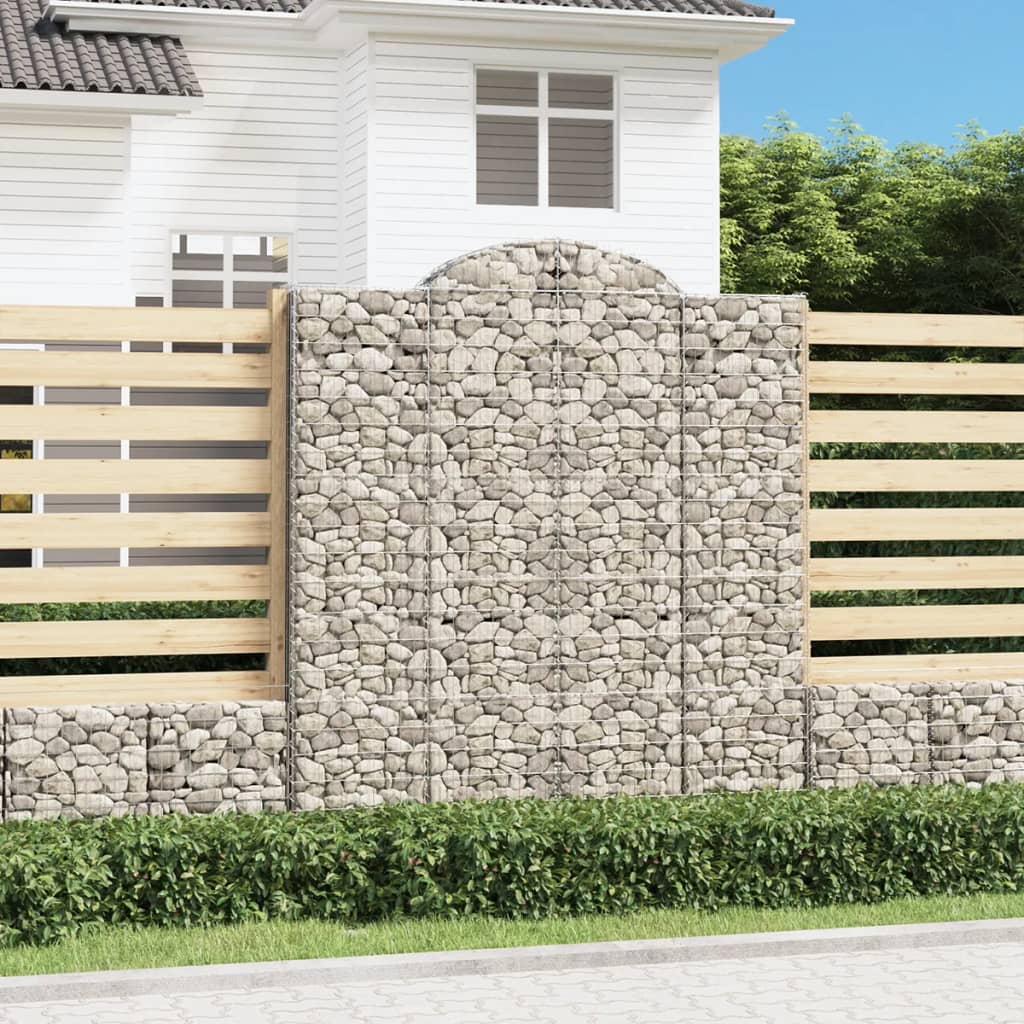 Cestas de gaviones 10 uds forma arco hierro 200x30x100/120 cm