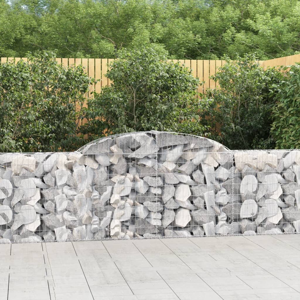 Cestas de gaviones 10 uds forma arco hierro 200x30x100/120 cm