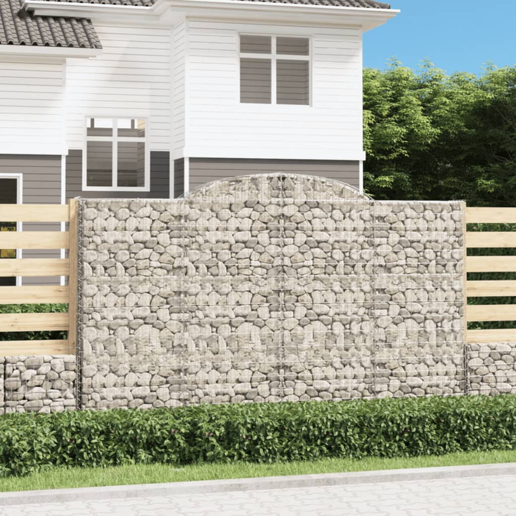 Cestas de gaviones 10 uds forma arco hierro 200x30x100/120 cm