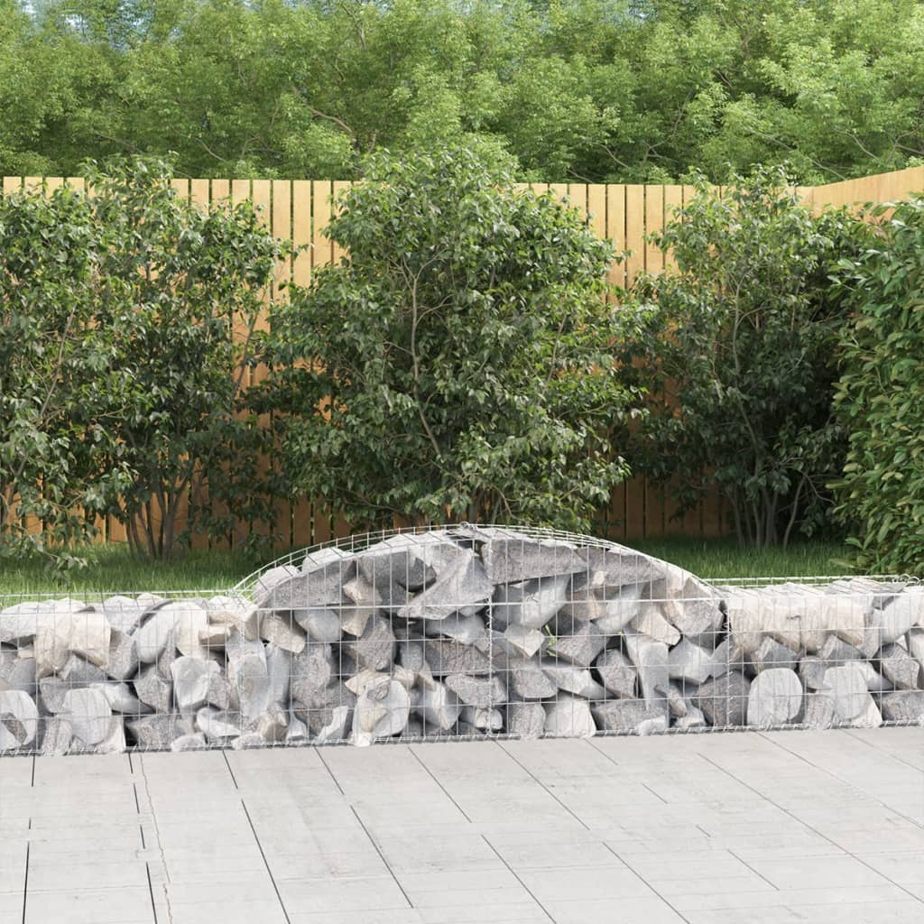 Cestas de gaviones 10 uds forma arco hierro 200x30x100/120 cm