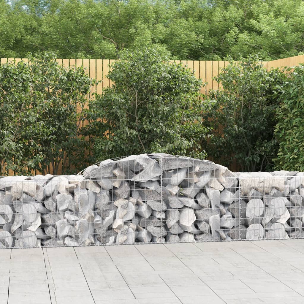 Cestas de gaviones 10 uds forma arco hierro 200x30x100/120 cm
