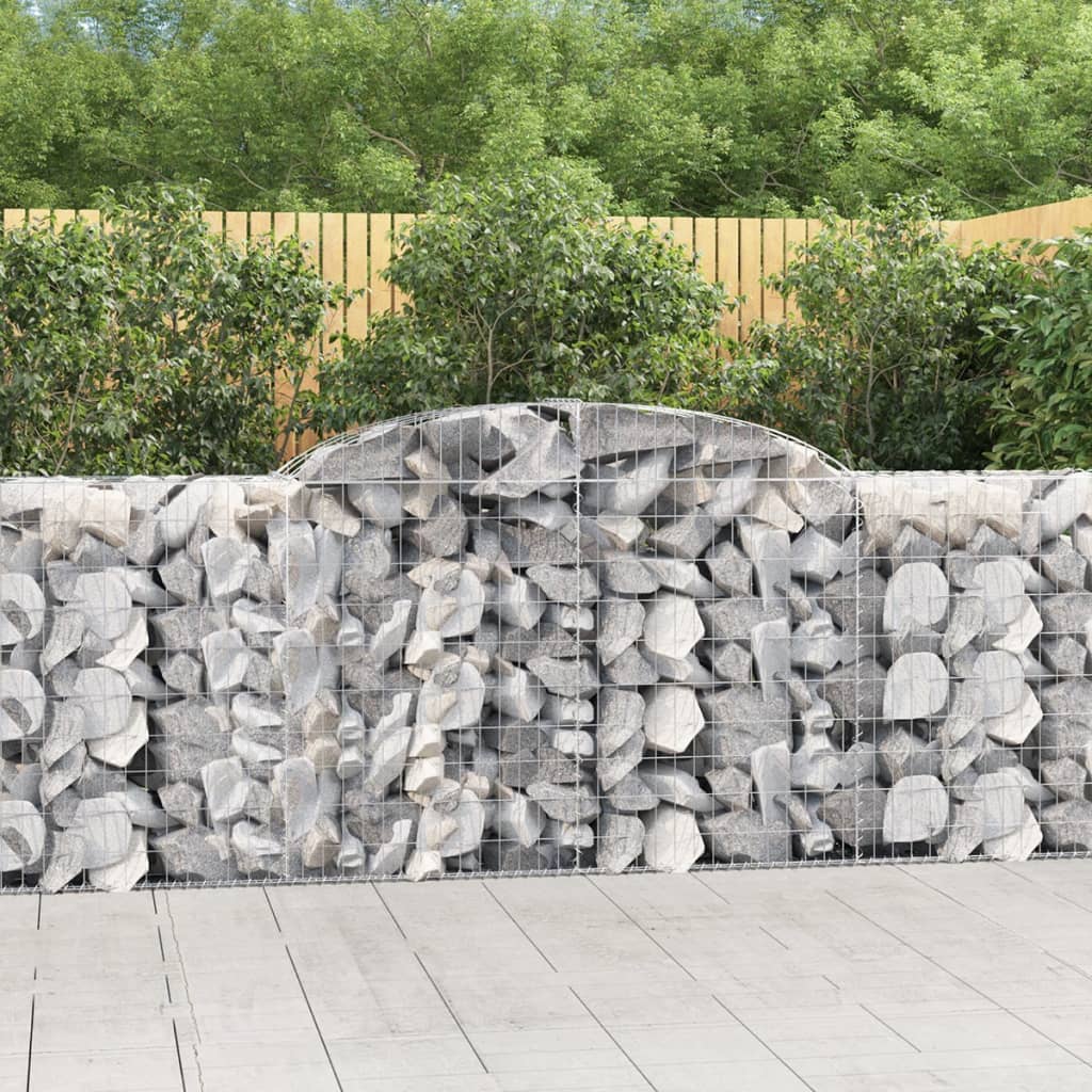 Cestas de gaviones 10 uds forma arco hierro 200x30x100/120 cm