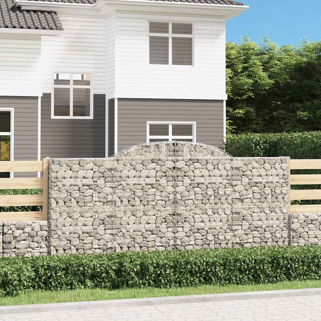Cestas de gaviones 10 uds forma arco hierro 200x30x100/120 cm