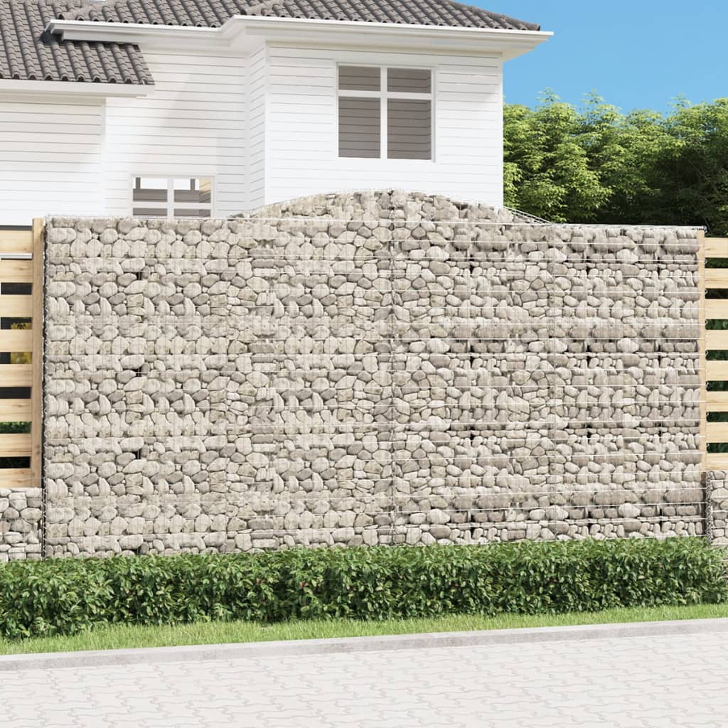 Cestas de gaviones 10 uds forma arco hierro 200x30x100/120 cm