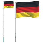 Mástil y bandera de Alemania aluminio 5,5 m