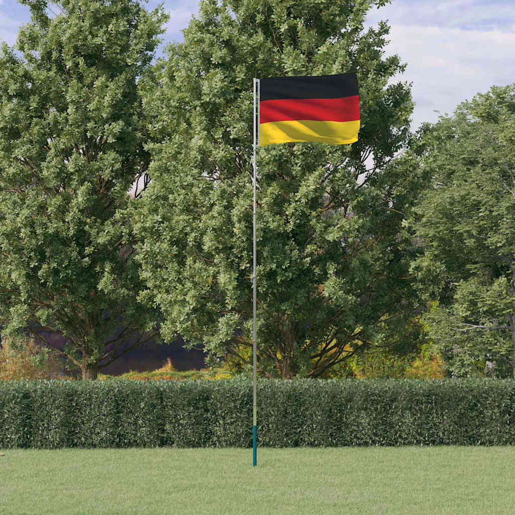 Mástil y bandera de Alemania aluminio 5,5 m
