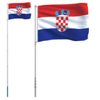 Mástil y bandera de Croacia aluminio 5,5 m