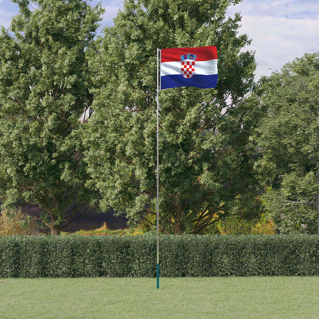 Mástil y bandera de Croacia aluminio 5,5 m