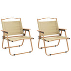 Sillas de camping 2 uds tela Oxford beige 54x43x59 cm