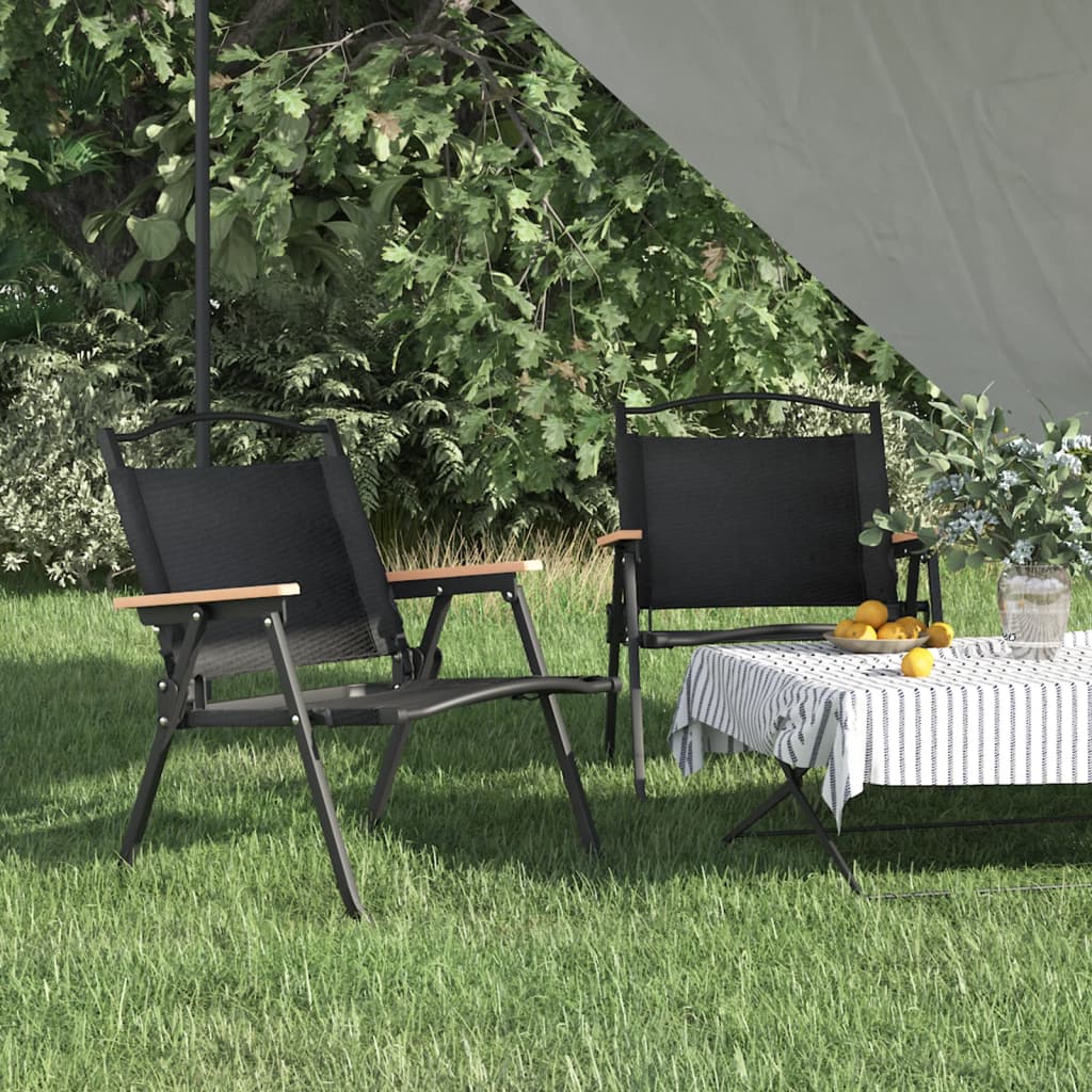 Cadeiras de campismo 2 unid. tecido Oxford bege 54x43x59 cm