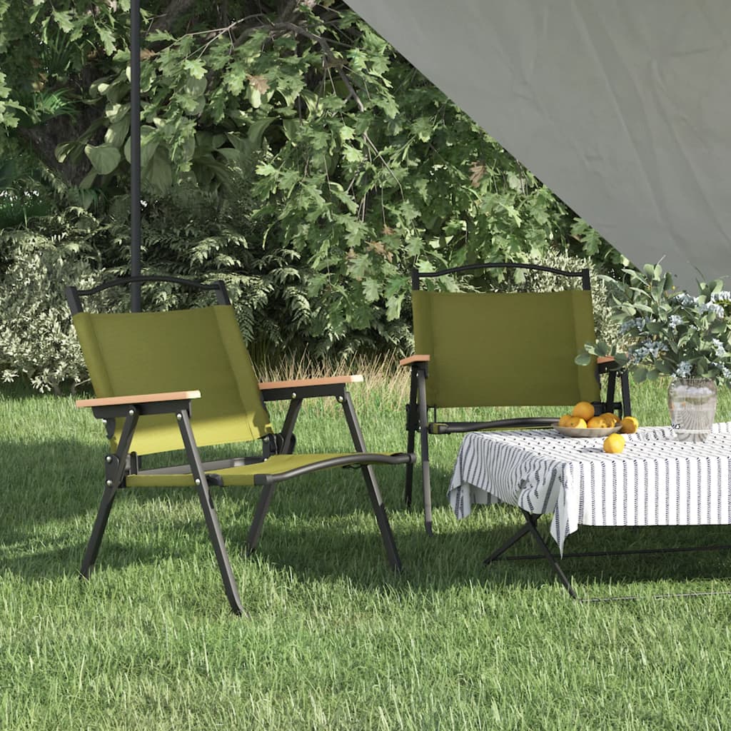 Cadeiras de campismo 2 unid. tecido Oxford bege 54x43x59 cm
