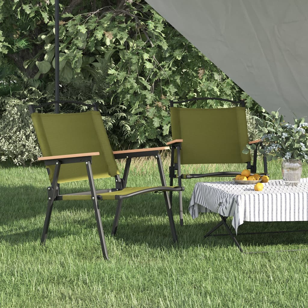 Cadeiras de campismo 2 unid. tecido Oxford bege 54x43x59 cm