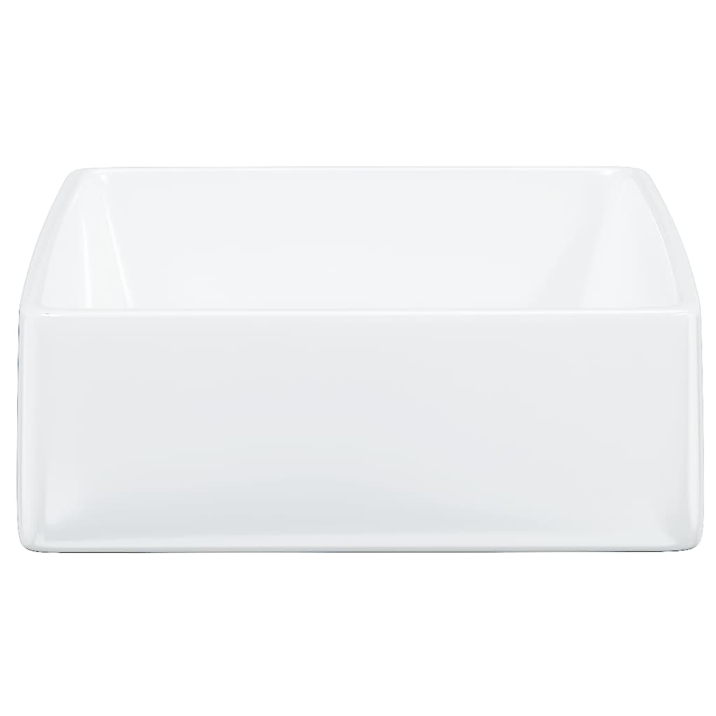 Lavabo cuadrado de cerámica blanco 37x37x13 cm