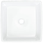 Lavabo cuadrado de cerámica blanco 37x37x13 cm