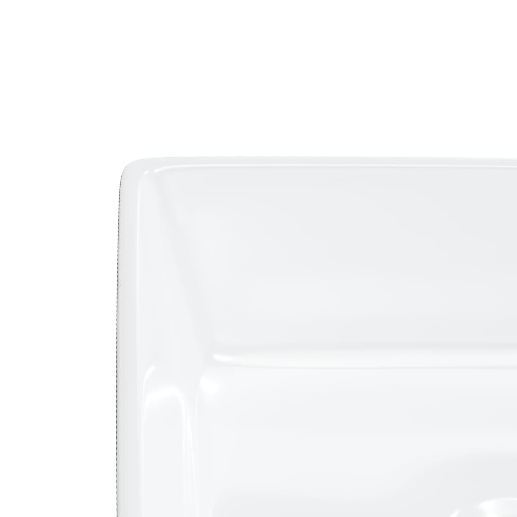Lavabo cuadrado de cerámica blanco 37x37x13 cm