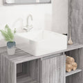 Lavabo cuadrado de cerámica blanco 37x37x13 cm
