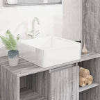Lavabo cuadrado de cerámica blanco 37x37x13 cm