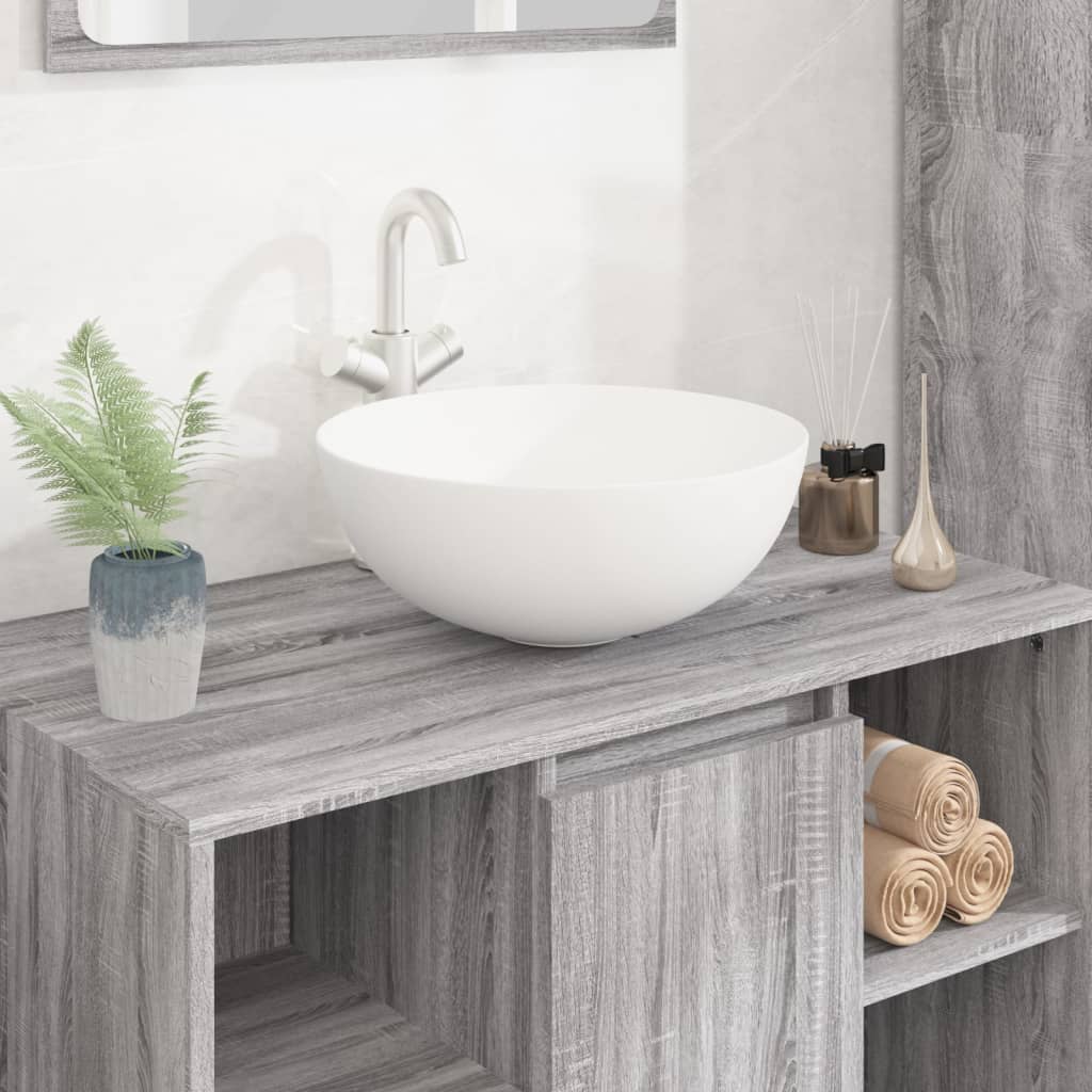Lavabo redondo cerámica blanco 44x17 cm