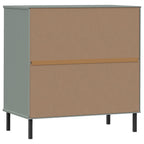 Aparador con 3 cajones OSLO madera maciza gris 77x40x79,5 cm