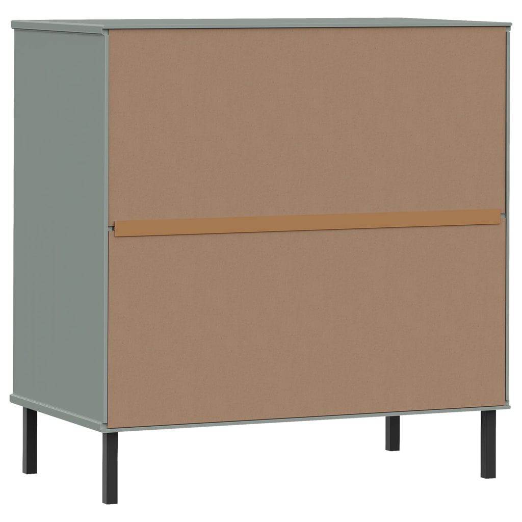 Aparador con 3 cajones OSLO madera maciza gris 77x40x79,5 cm