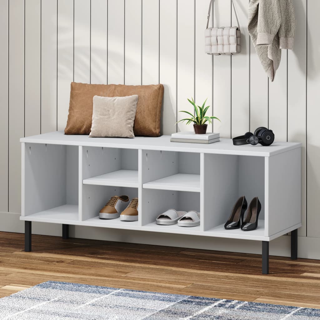 Zapatero con cajón madera maciza nogal 70x27x81 cm