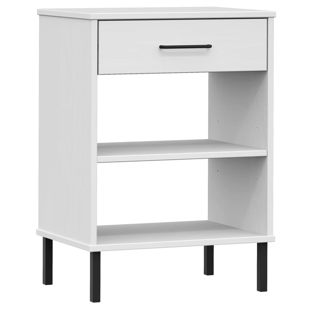 Armario consola patas de metal madera maciza pino blanco OSLO