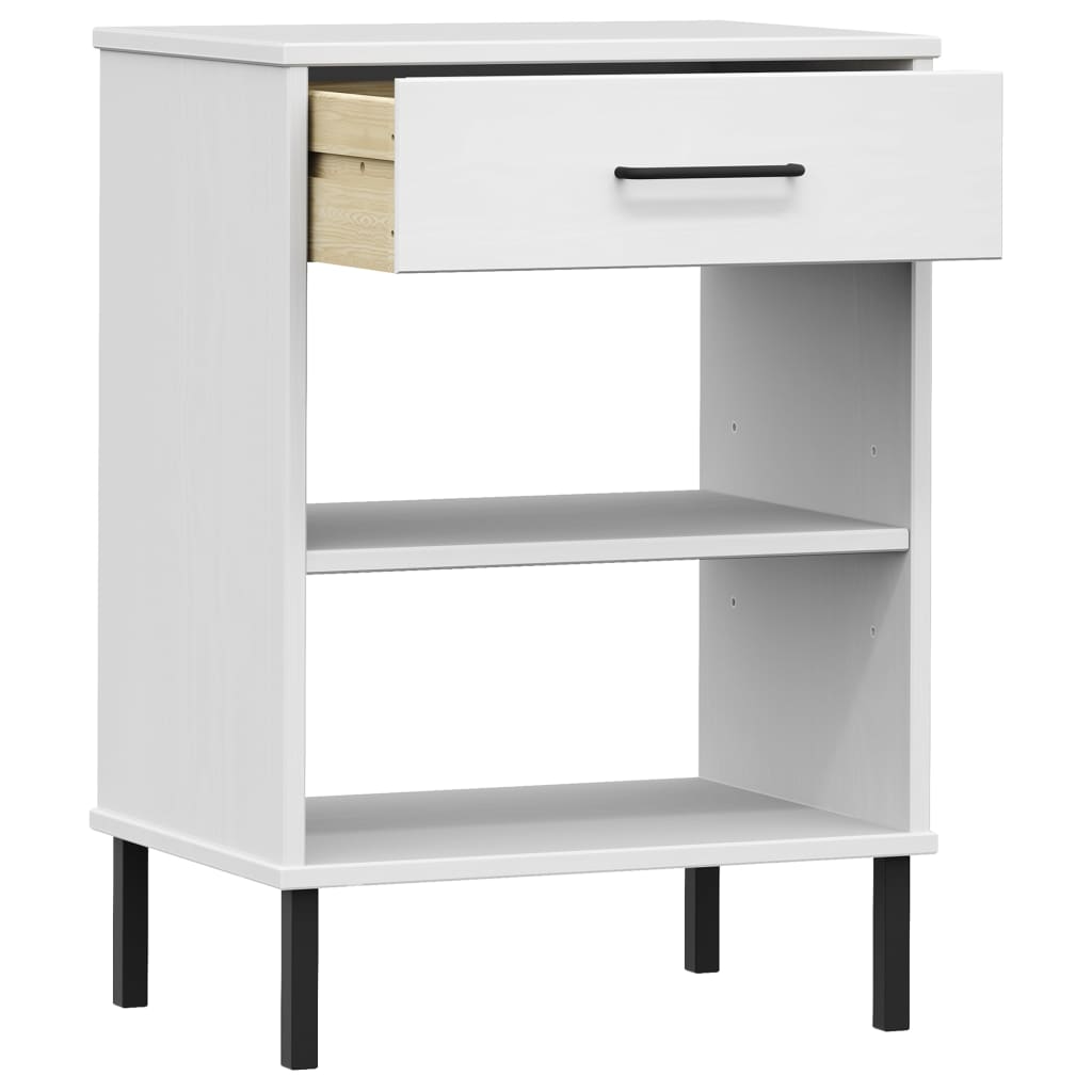 Armario consola patas de metal madera maciza pino blanco OSLO