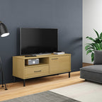 Mueble de TV con patas de metal OSLO madera maciza pino blanco