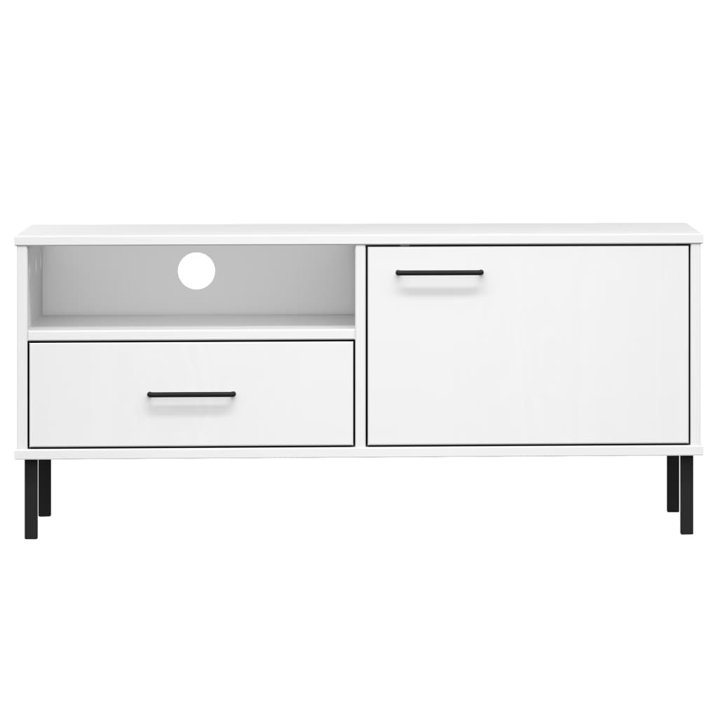 Mueble de TV con patas de metal OSLO madera maciza pino blanco