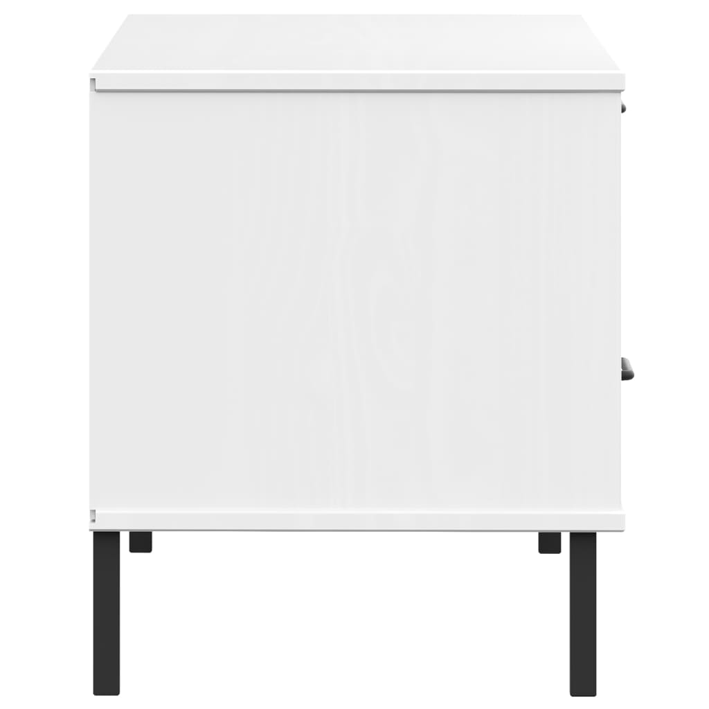 Mueble de TV con patas de metal OSLO madera maciza pino blanco