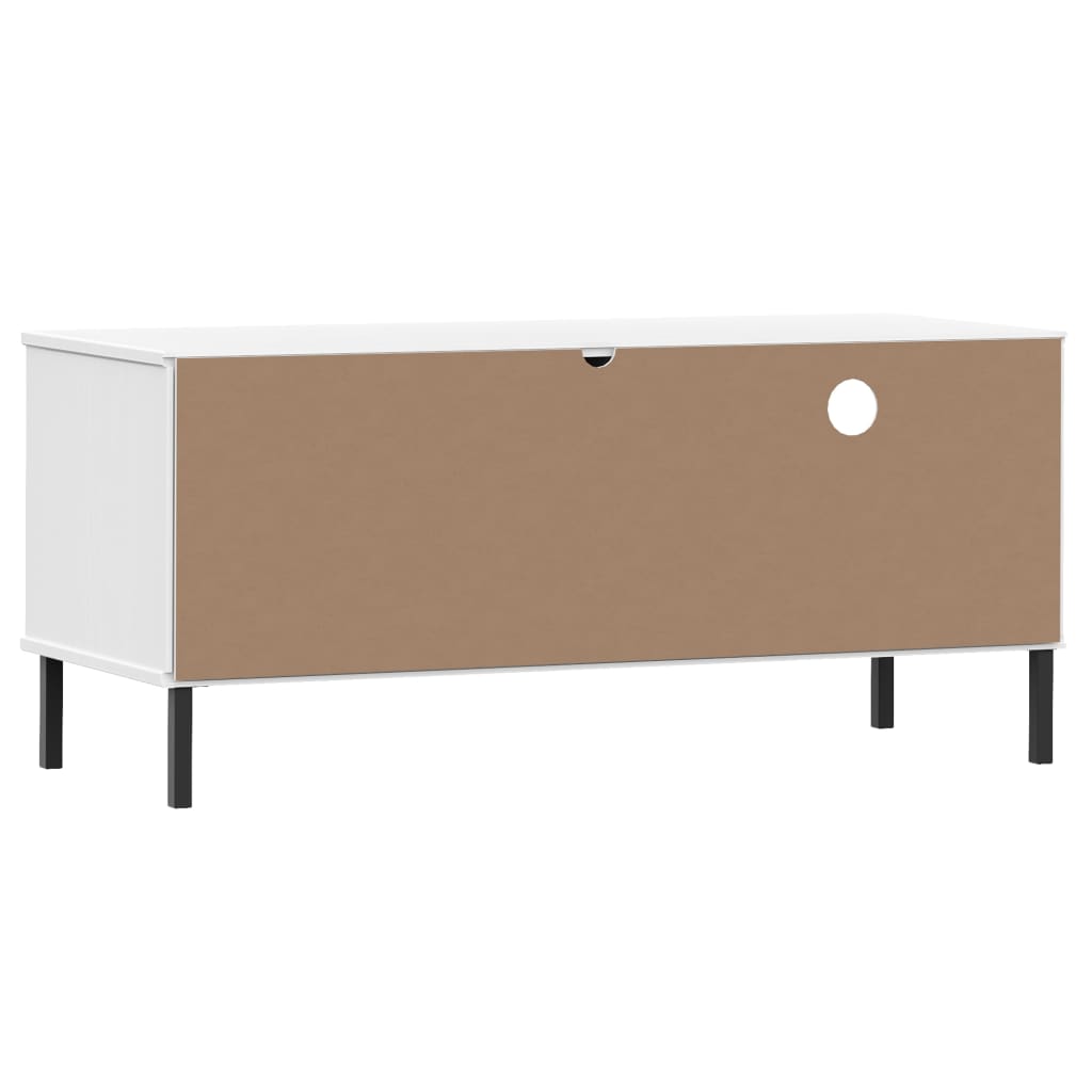 Mueble de TV con patas de metal OSLO madera maciza pino blanco