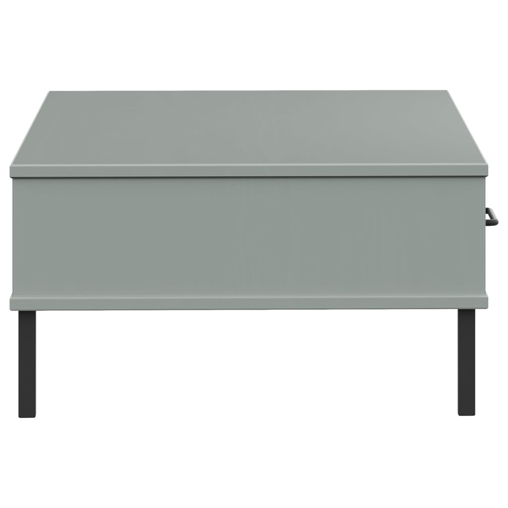 Mesa de centro con patas de metal OSLO madera maciza pino gris