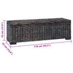 Caixa de Armazenamento Preta 110 x 35 x 45 cm