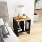 Solid mango wood and techno side table 40x31x46 cm