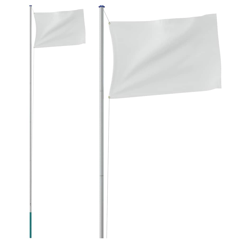 Mástil de bandera modular aluminio plateado 6,08 m