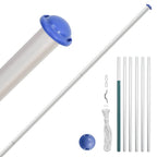 Mástil de bandera modular aluminio plateado 6,08 m